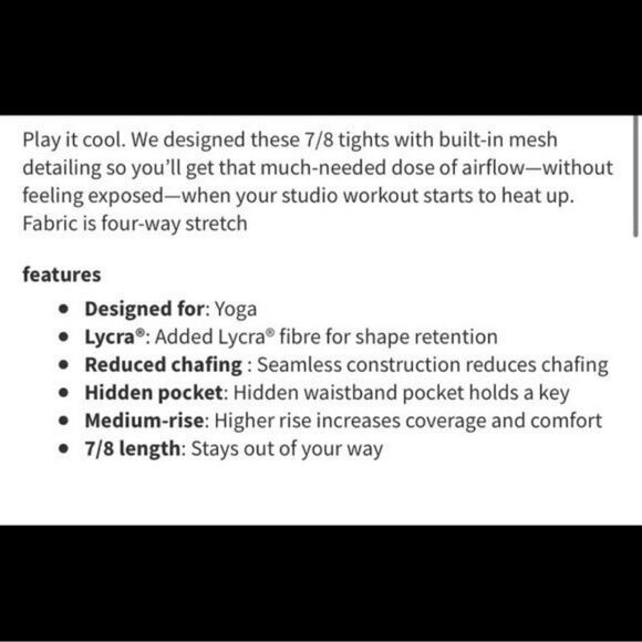 Lululemon High Rise Reveal Precision Tights in Black Size 2 Laser Cut Mesh Leg - Picture 3 of 12